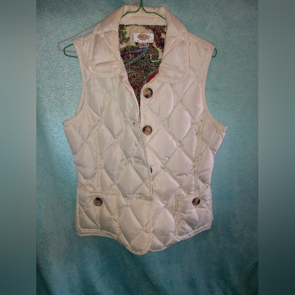 Talbots Women’s Quilted CreamFall/Winter Vest Size S - Picture 2 of 3